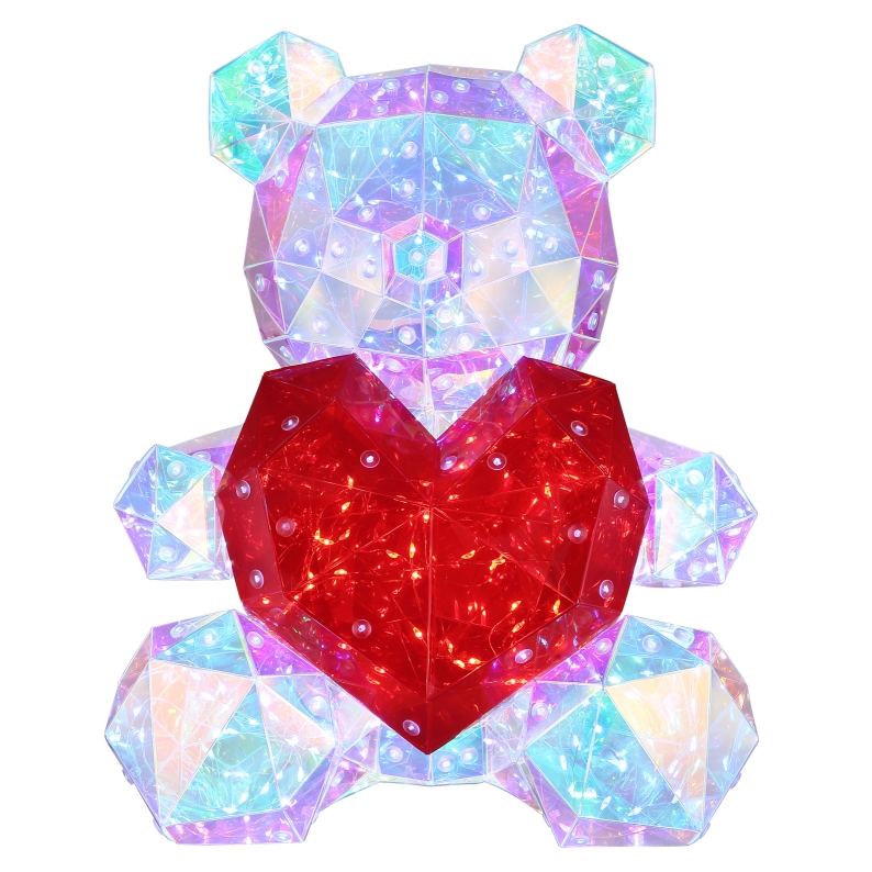 Świecący miś z sercem teddy serce led usb ozdoba prezent + box 25cm - obrazek 12