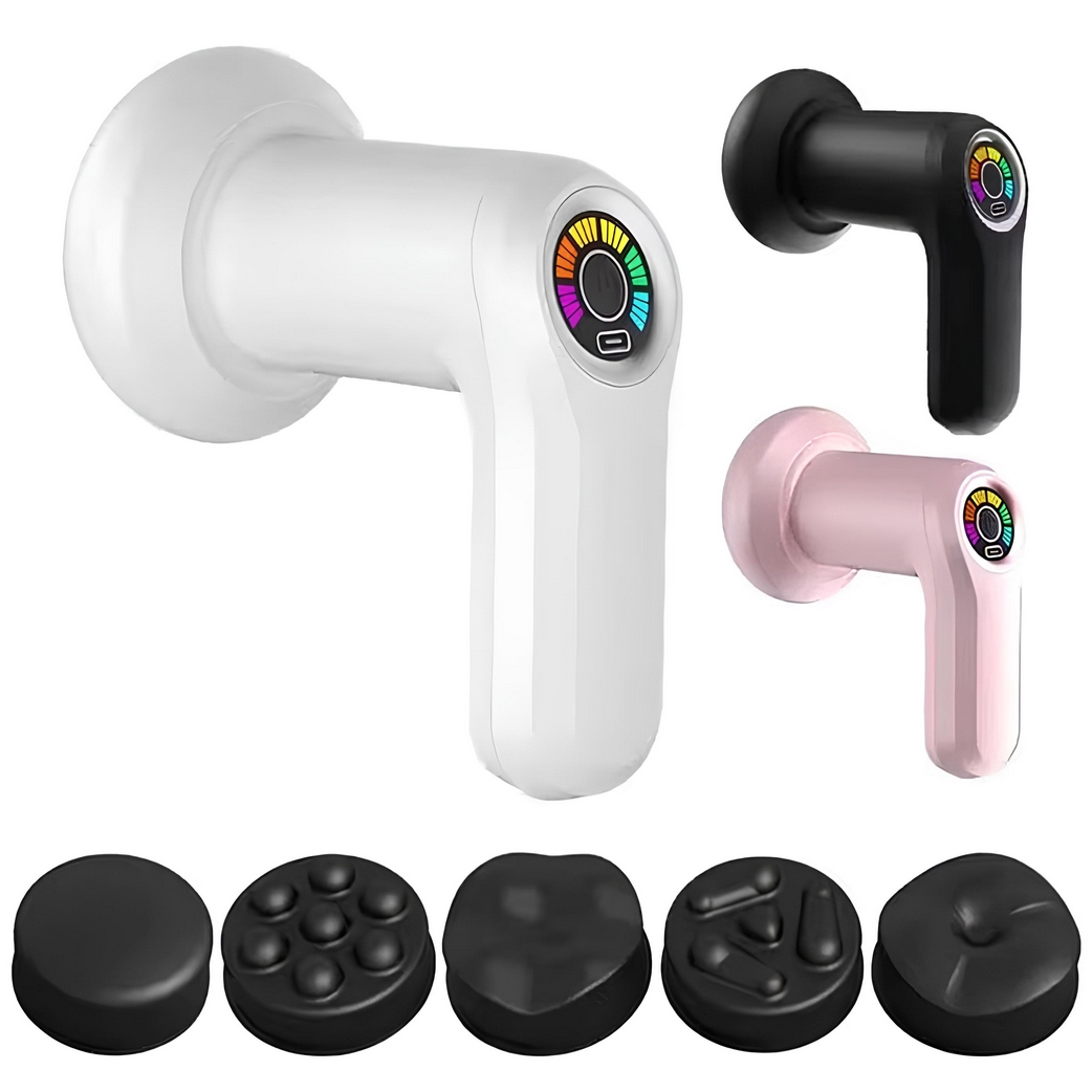 CINESIO Masażer wyszczuplający antycellulitowy ujędrniający do ciała cellulitu pistolet do masażu usb-c 5 końcówek zestaw