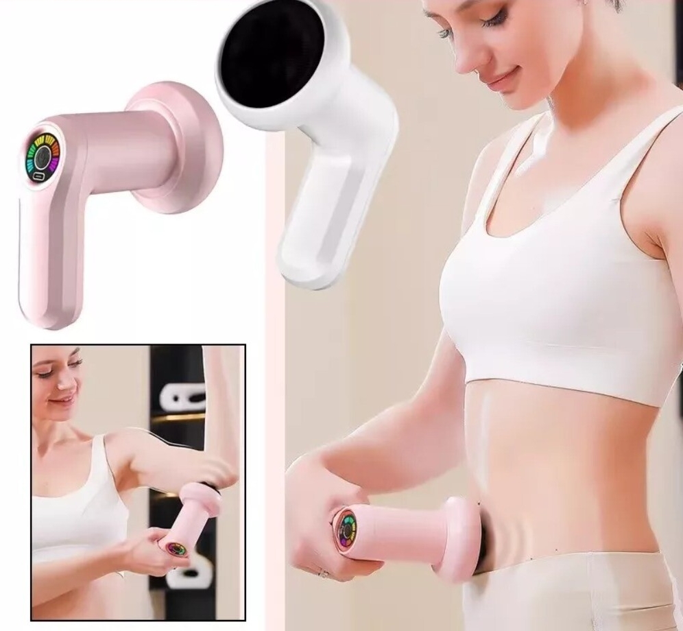 CINESIO Masażer wyszczuplający antycellulitowy ujędrniający do ciała cellulitu pistolet do masażu usb-c 5 końcówek zestaw - obrazek 6