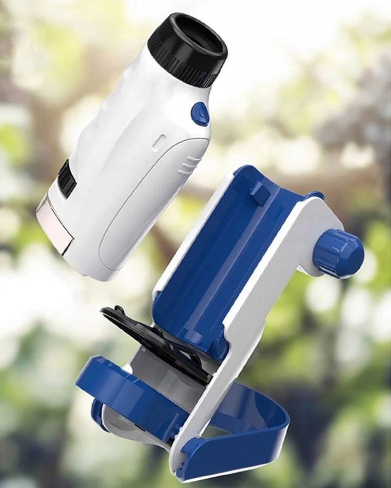 Mikroskop przenośny mini naukowy optyczny edukacyjny zoom 60x-120x zestaw - obrazek 3