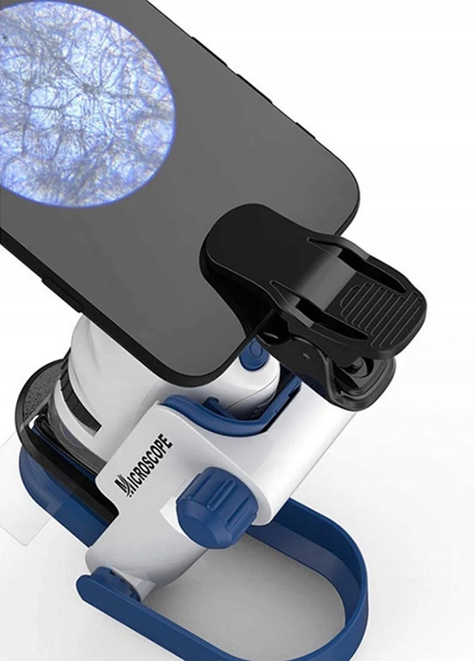 Mikroskop przenośny mini naukowy optyczny edukacyjny zoom 60x-120x zestaw - obrazek 4