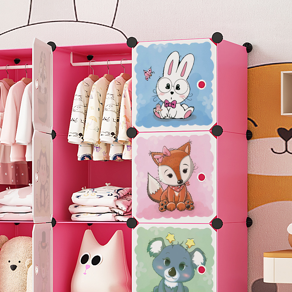 HÖGLER Szafa modułowa szafka regał meble garderoba półki różowa pojemna duża 9 modułów - obrazek 4