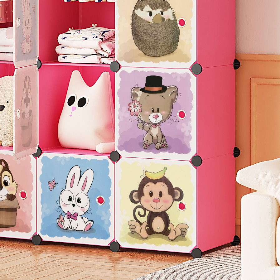 HÖGLER Szafa modułowa szafka regał meble garderoba półki różowa pojemna duża 9 modułów - obrazek 5