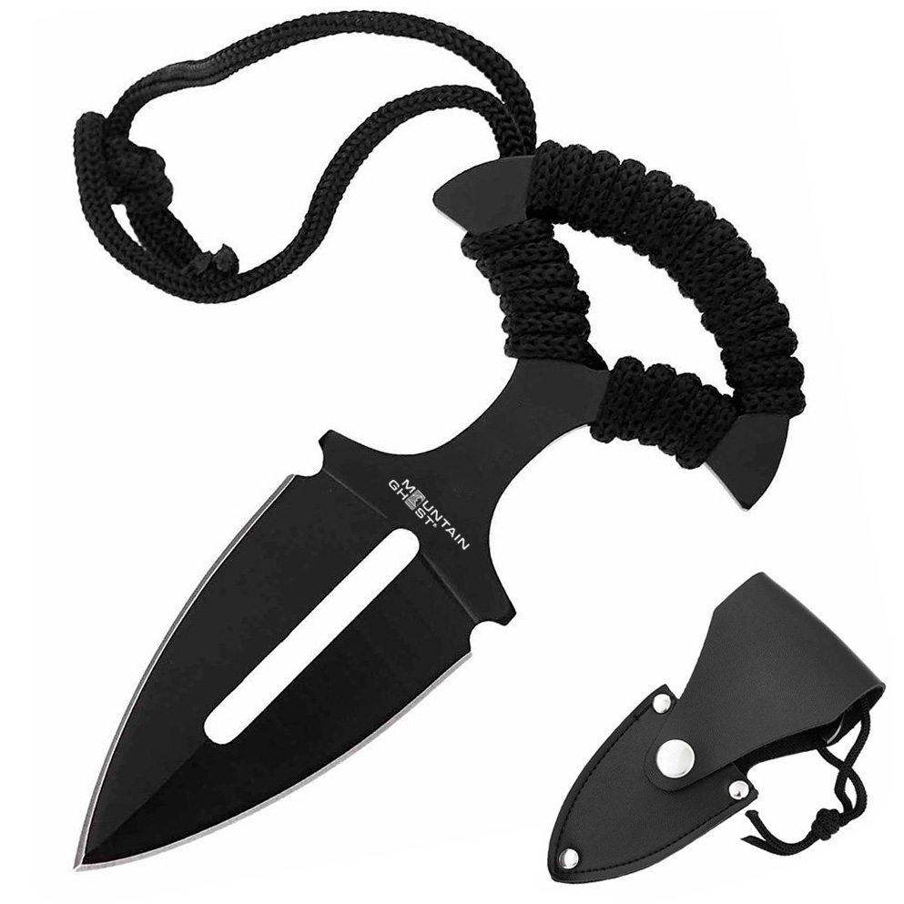 MOUNTAIN GHOST® Nóż taktyczny wojskowy na szyję sztylet push dagger neck knife 13cm