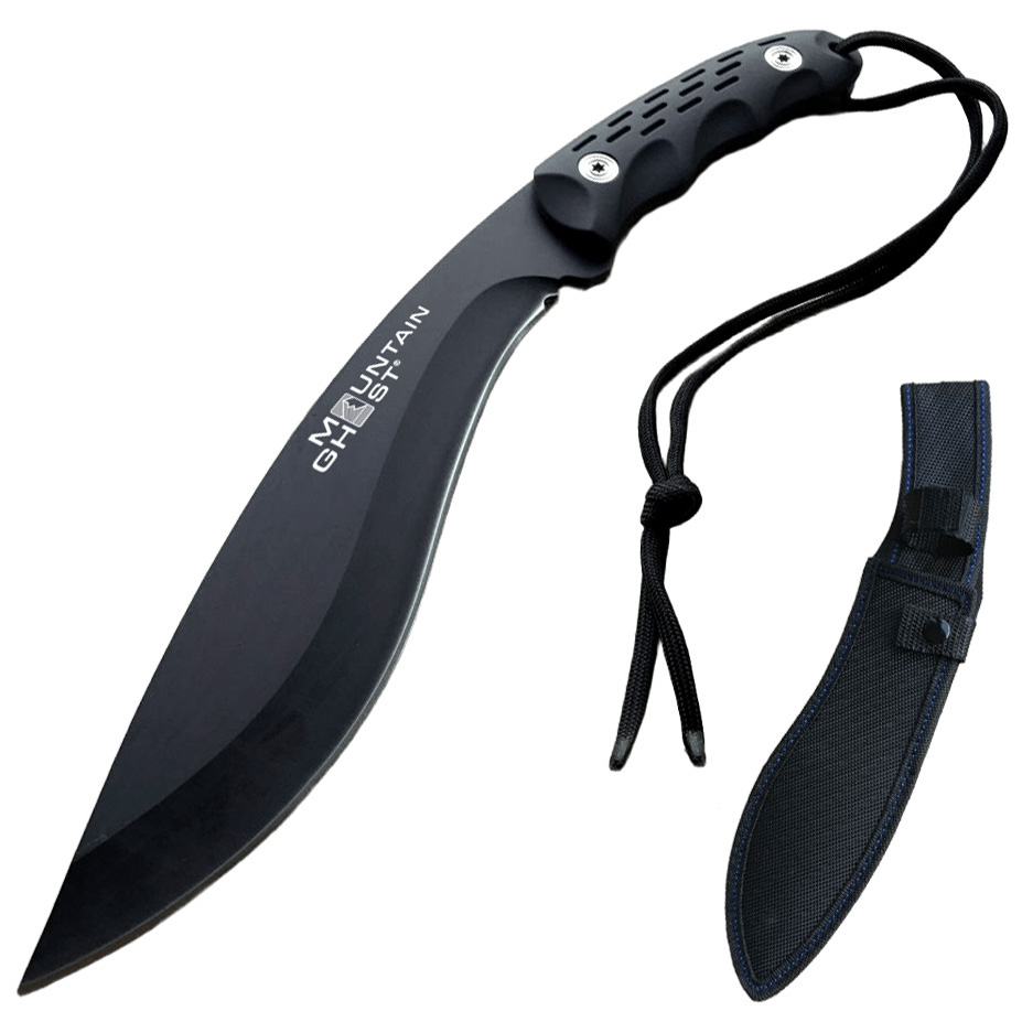 MOUNTAIN GHOST® Nóż myśliwski maczeta kukri pokrowiec 30cm