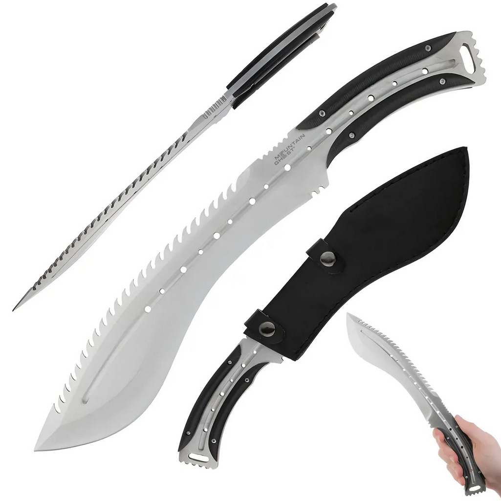 MOUNTAIN GHOST® Nóż myśliwski maczeta kukri pokrowiec 39cm