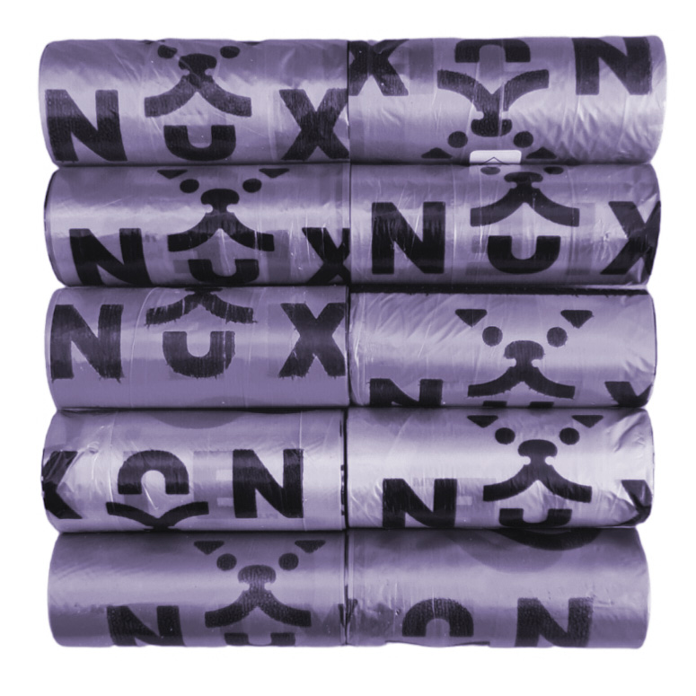 NUXIE® Woreczki na psie odchody biodegradowalne bio pudełko lawenda fioletowe zestaw 8 rolek 120szt - obrazek 2