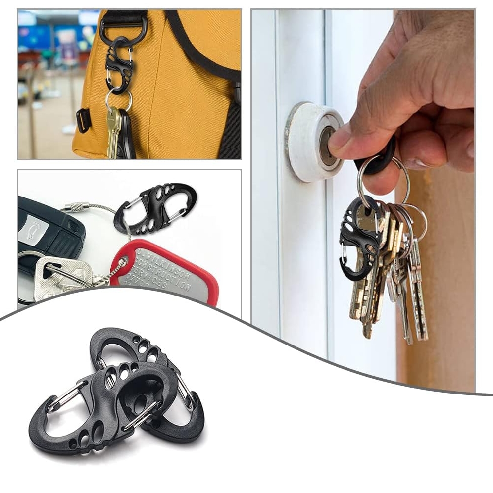 MOUNTAIN GHOST® Karabińczyk taktyczny s-hook karabinek dwustronny szekla zawieszka kluczy - obrazek 3