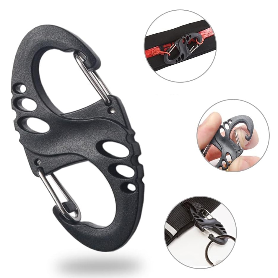 MOUNTAIN GHOST® Karabińczyk taktyczny s-hook karabinek dwustronny szekla zawieszka kluczy - obrazek 6