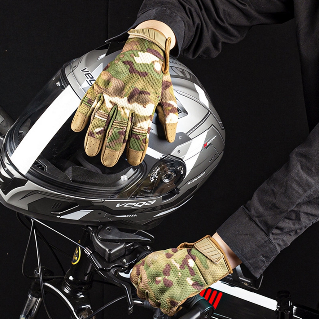 FOXTER® Rękawice ochronne taktyczne militarne wojskowe dotykowe strzeleckie rękawiczki survival camo l - obrazek 2