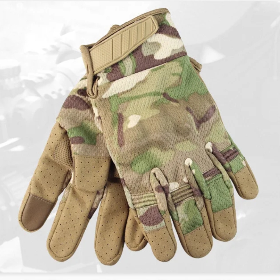 FOXTER® Rękawice ochronne taktyczne militarne wojskowe dotykowe strzeleckie rękawiczki survival camo l - obrazek 6