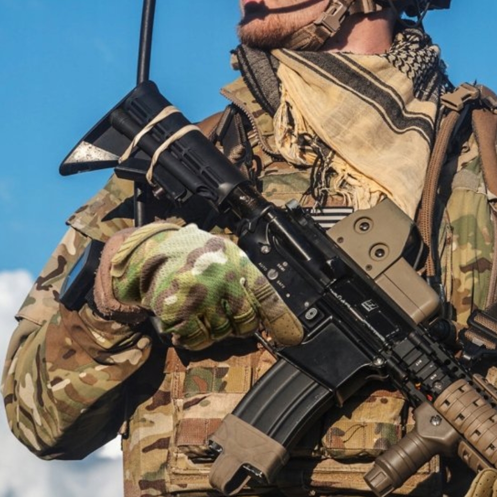 FOXTER® Rękawice ochronne taktyczne militarne wojskowe dotykowe strzeleckie rękawiczki survival camo l - obrazek 7