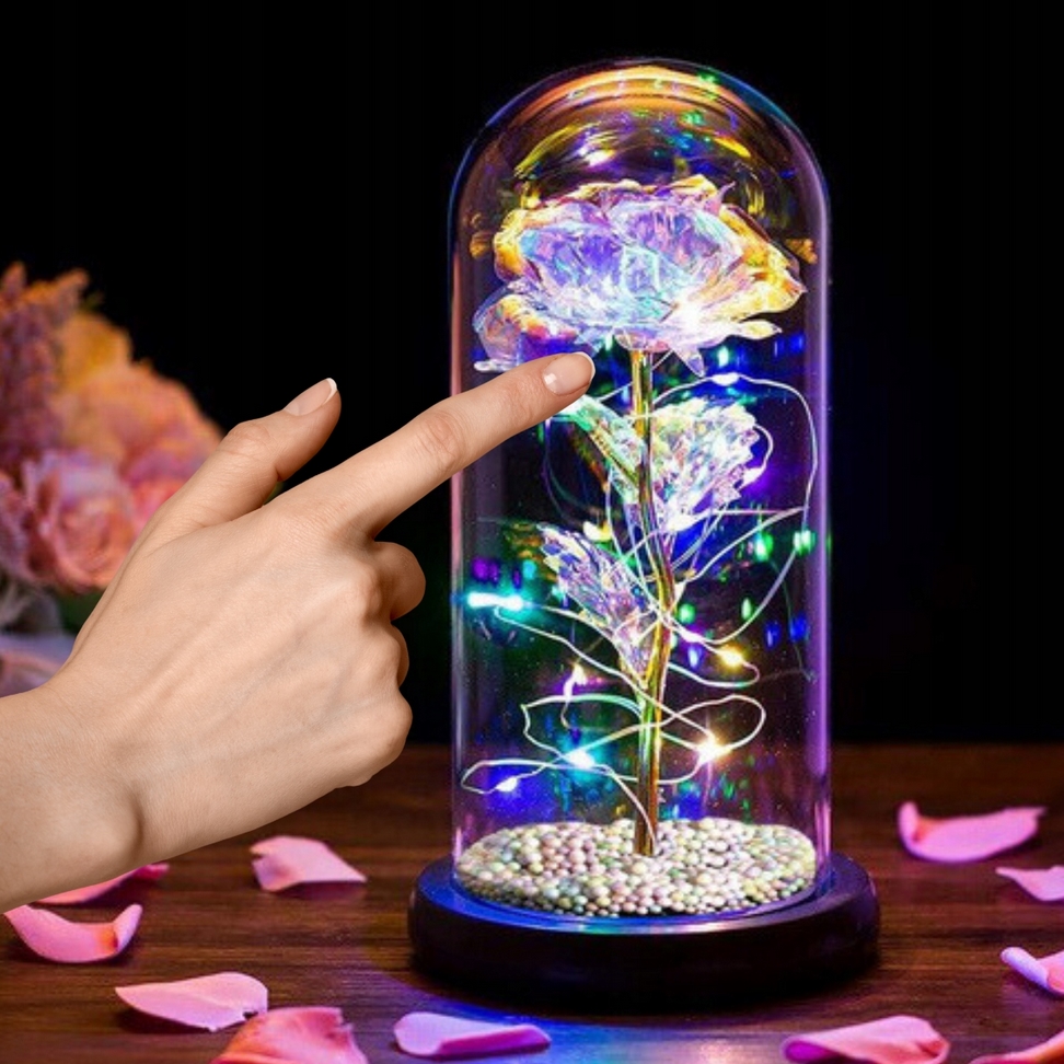 AMORE MIO Wieczna róża ozdoba świecąca led prezent 22cm - obrazek 8