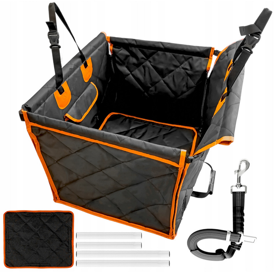 NUXIE® Transporter fotelik samochodowy dla psa kota zwierząt na siedzenie do auta pasy zestaw