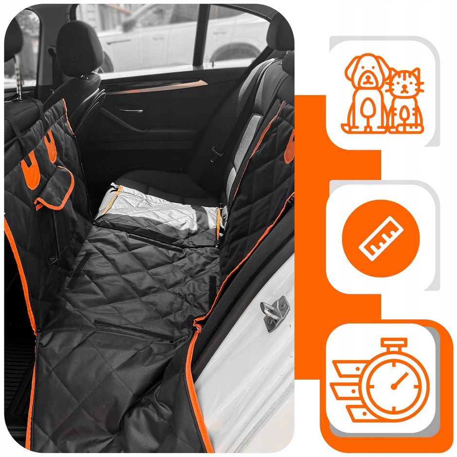 NUXIE® Transporter fotelik samochodowy dla psa kota zwierząt na siedzenie do auta pasy zestaw - obrazek 2