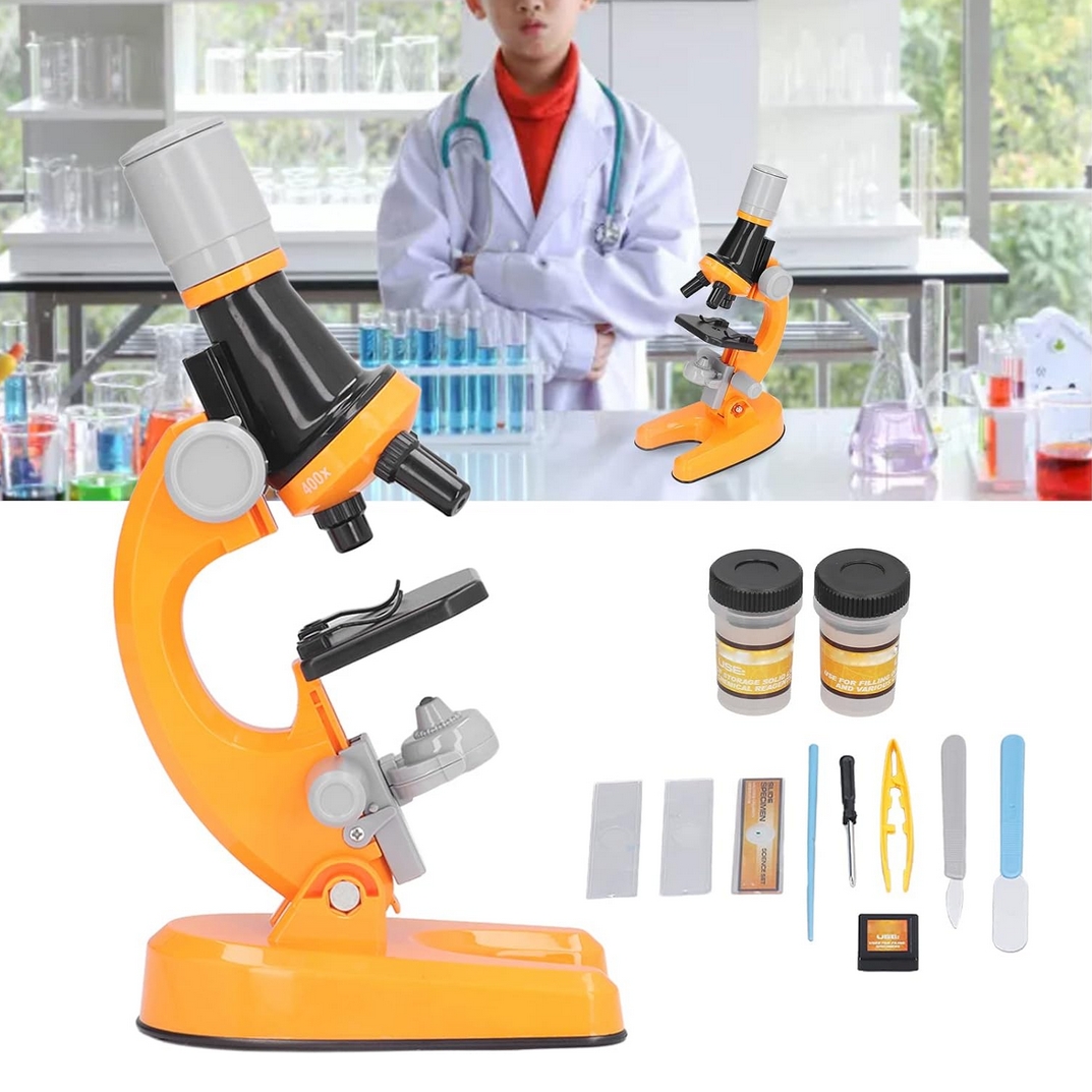 PLAYJOY Mikroskop naukowy optyczny laboratoryjny edukacyjny 3 obiektywy zoom 100x-1200x zestaw - obrazek 3