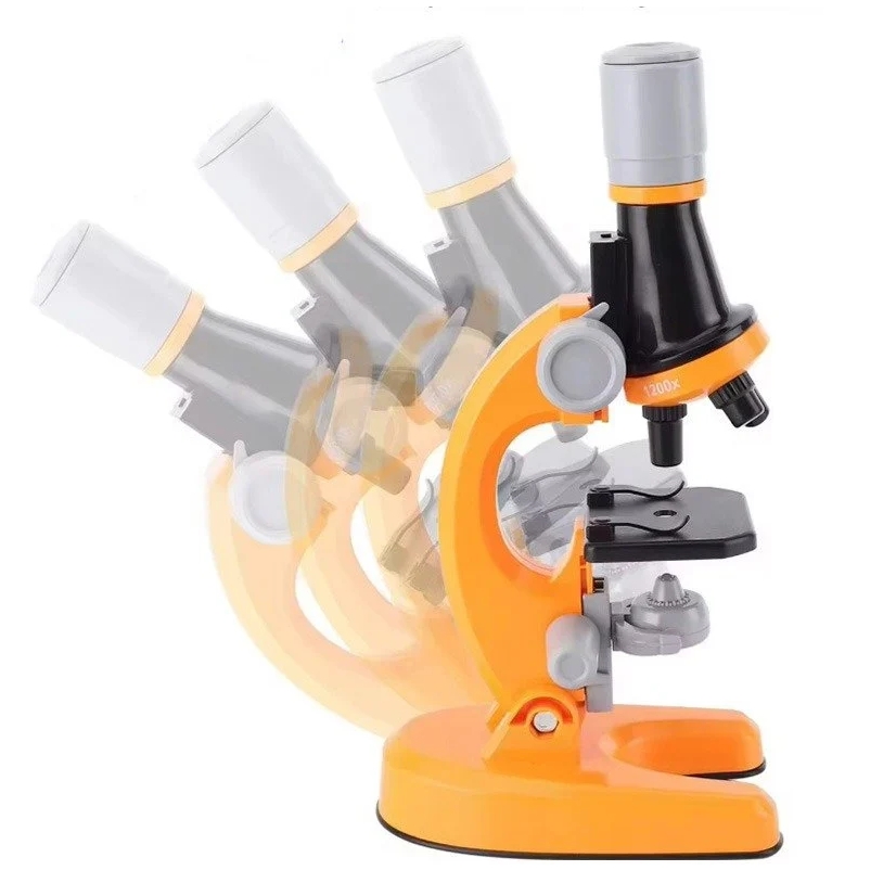 PLAYJOY Mikroskop naukowy optyczny laboratoryjny edukacyjny 3 obiektywy zoom 100x-1200x zestaw - obrazek 4