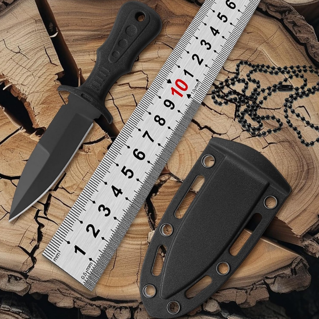 MOUNTAIN GHOST® Nóż taktyczny survivalowy wojskowy rzutka do rzucania sztylet kabura neck knife na szyję 12cm - obrazek 4