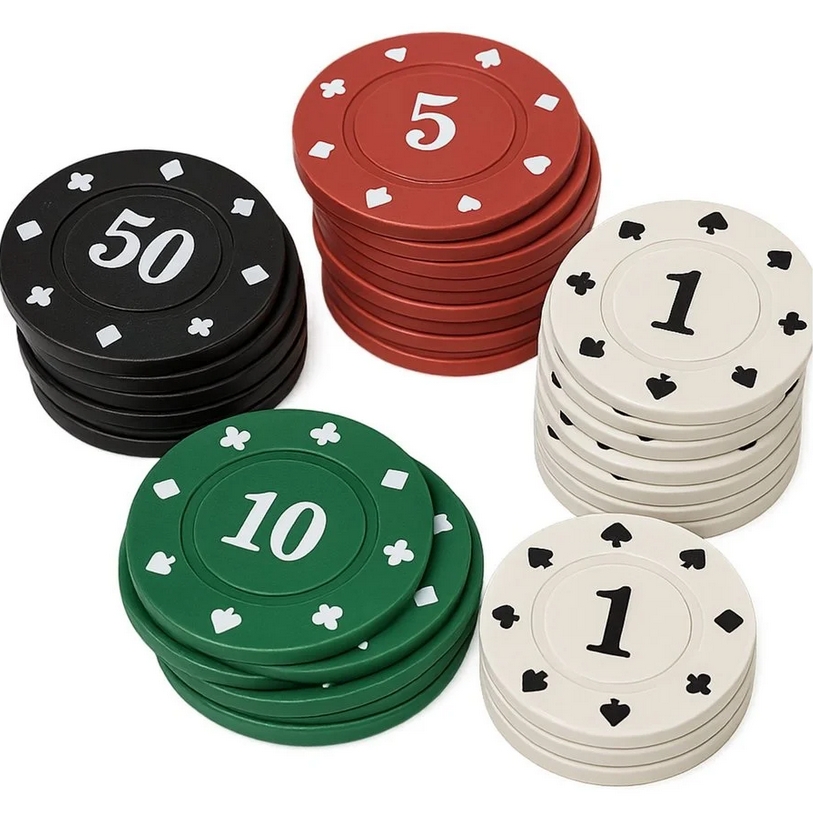 PLAYJOY Zestaw do pokera poker talia kart karty do gry z żetonami żetony 24szt - obrazek 5