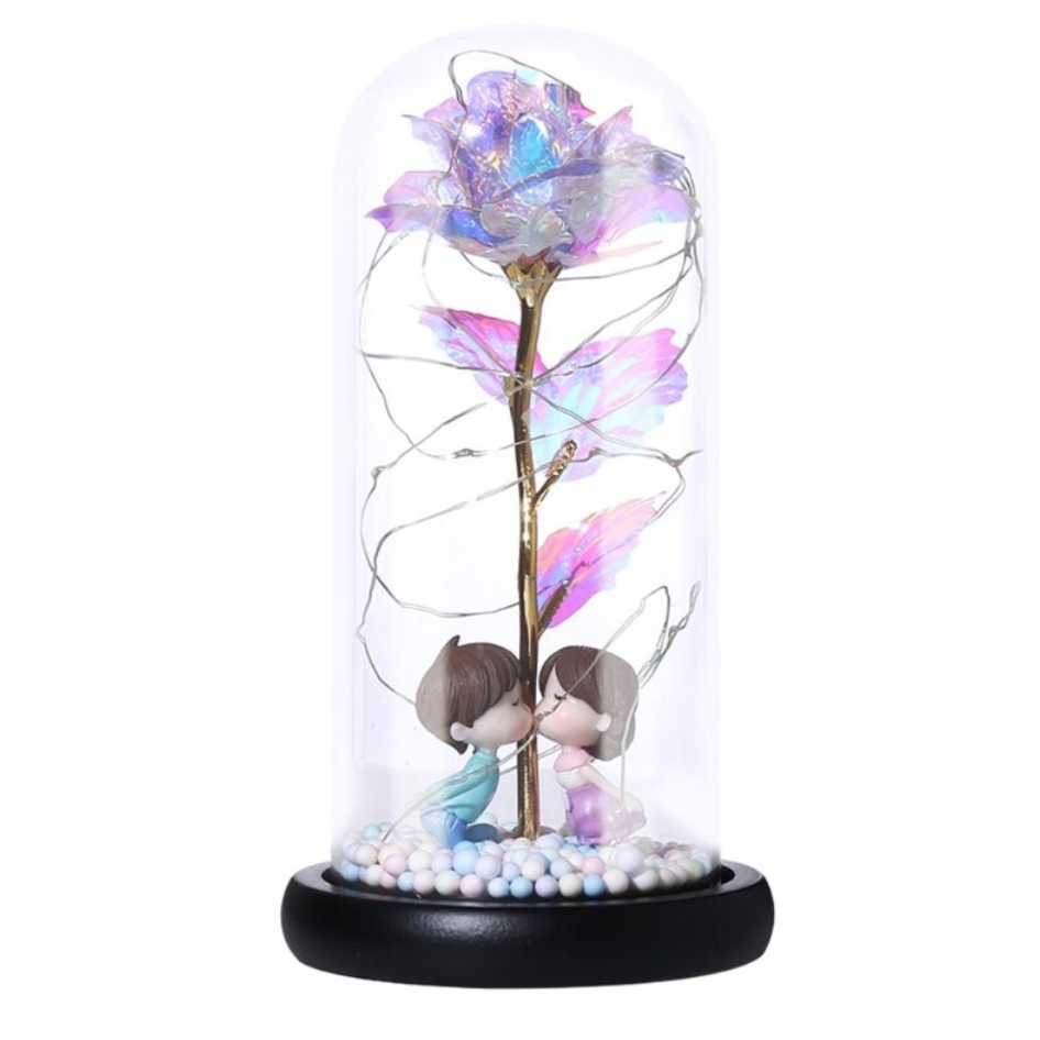 AMORE MIO Wieczna róża ozdoba świecąca led prezent dekoracja walentynki postacie - obrazek 2