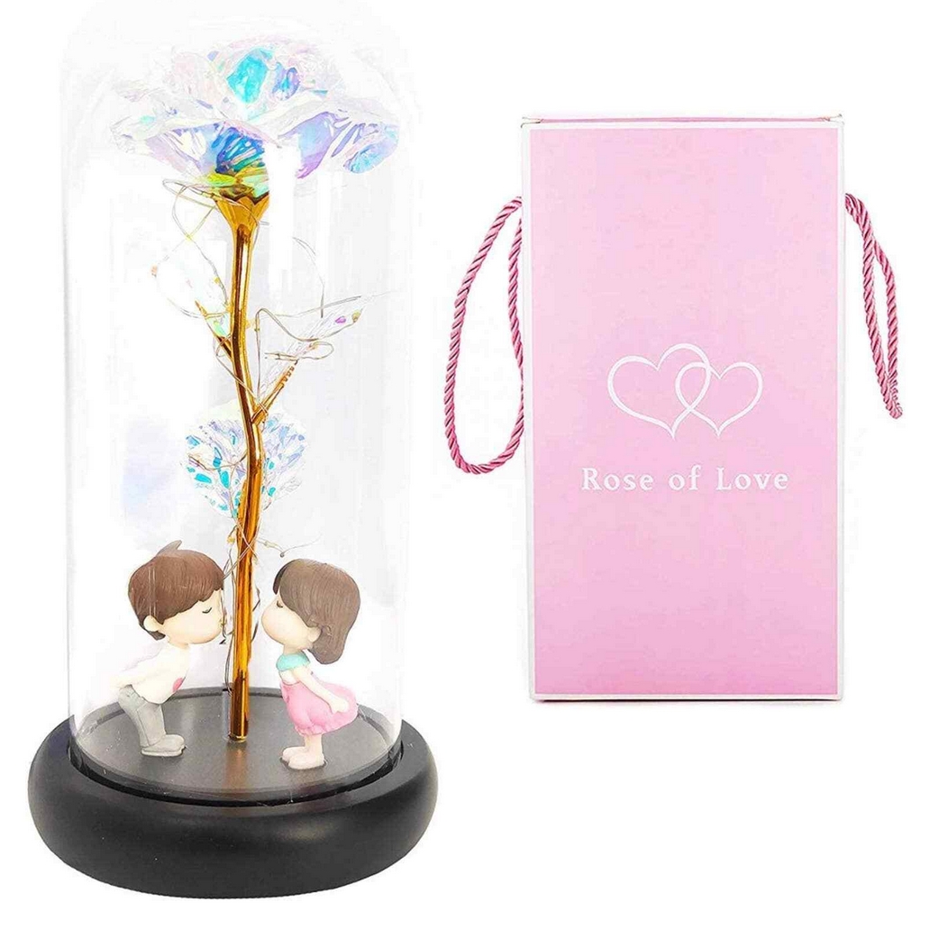 AMORE MIO Wieczna róża ozdoba świecąca led prezent dekoracja walentynki postacie - obrazek 4