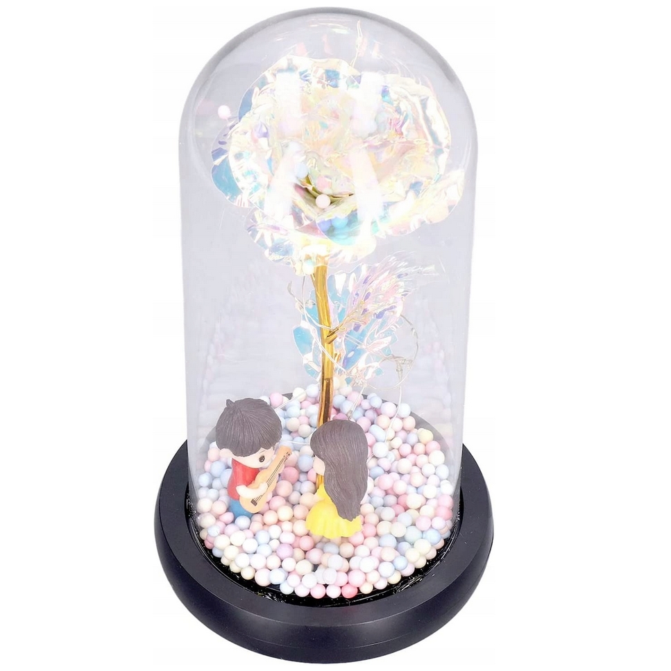 AMORE MIO Wieczna róża ozdoba świecąca led prezent dekoracja walentynki postacie - obrazek 7