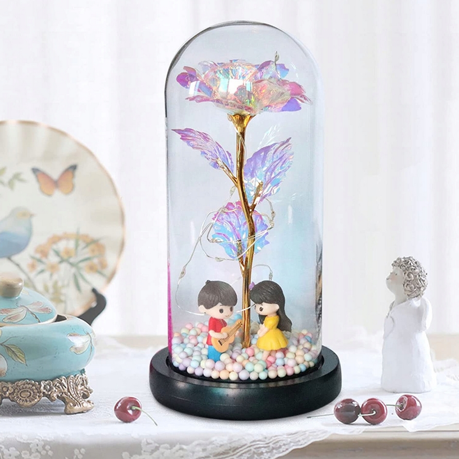 AMORE MIO Wieczna róża ozdoba świecąca led prezent dekoracja walentynki postacie - obrazek 8