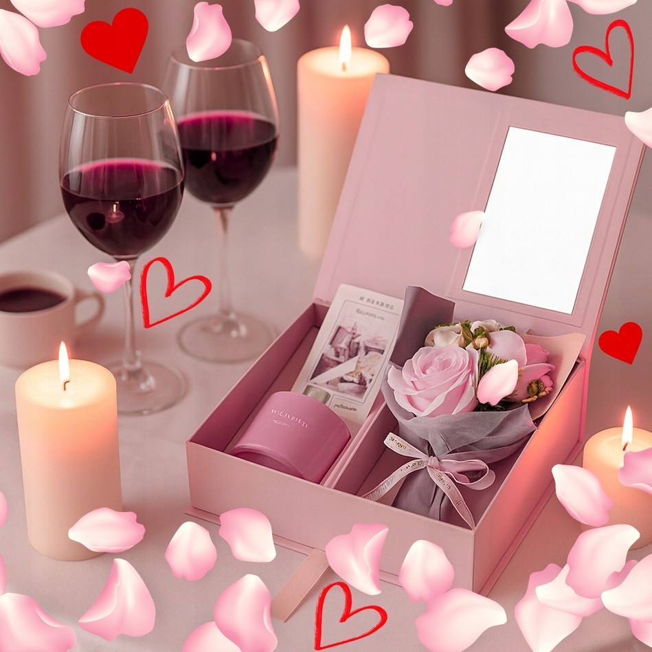 AMORE MIO Róże mydlane bukiet dyfuzor zapachowy zestaw prezentowy ozdoba prezent na walentynki flowerbox - obrazek 4