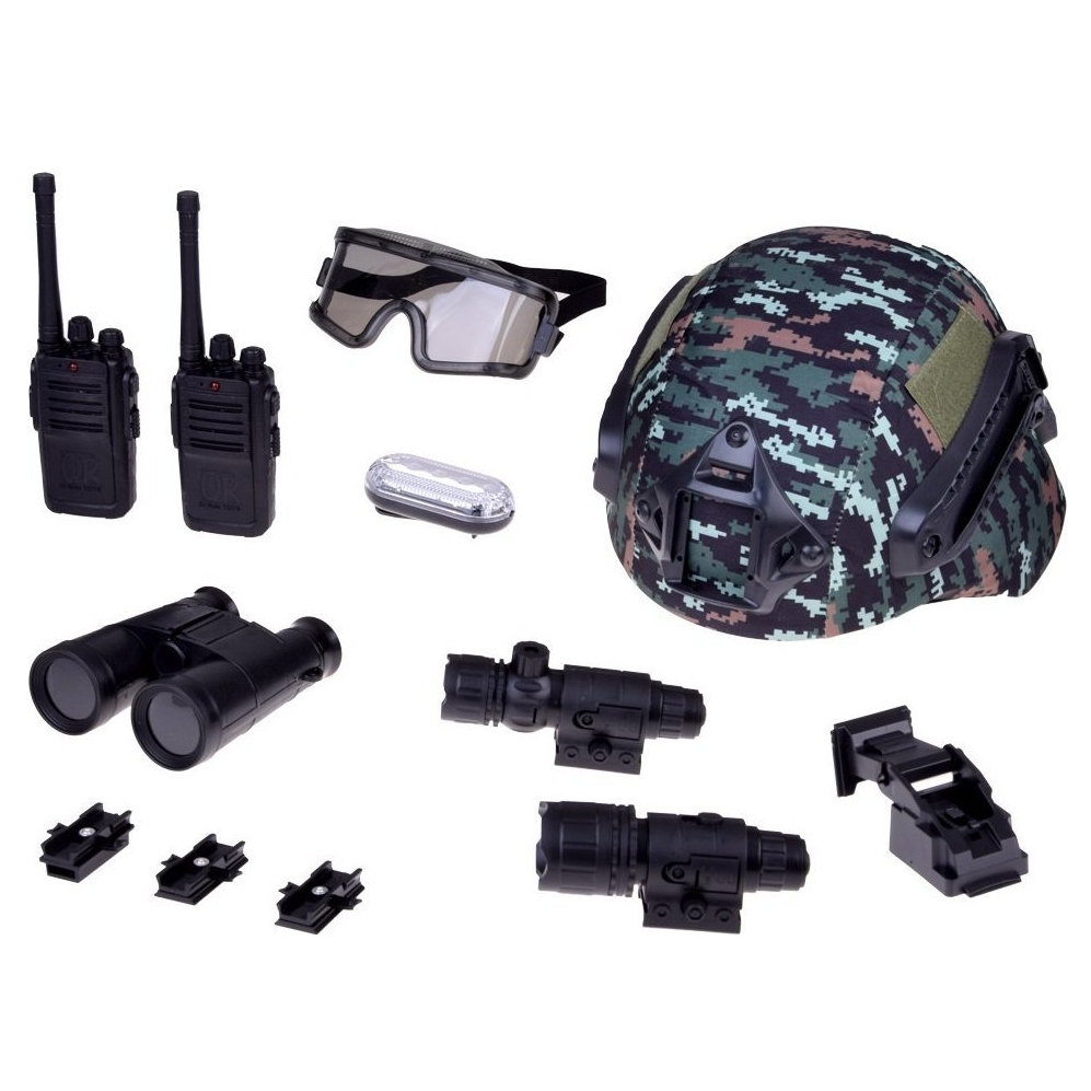 PLAYJOY Zestaw żołnierza dla dzieci kostium zabawkowy zabawka hełm lornetka akcesoria - obrazek 2