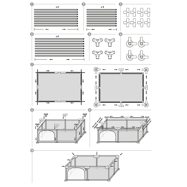 PLAYJOY Kojec dla dzieci plac zabaw suchy basen dziecięcy składany duży xxl pokrowiec 200x180cm - obrazek 9