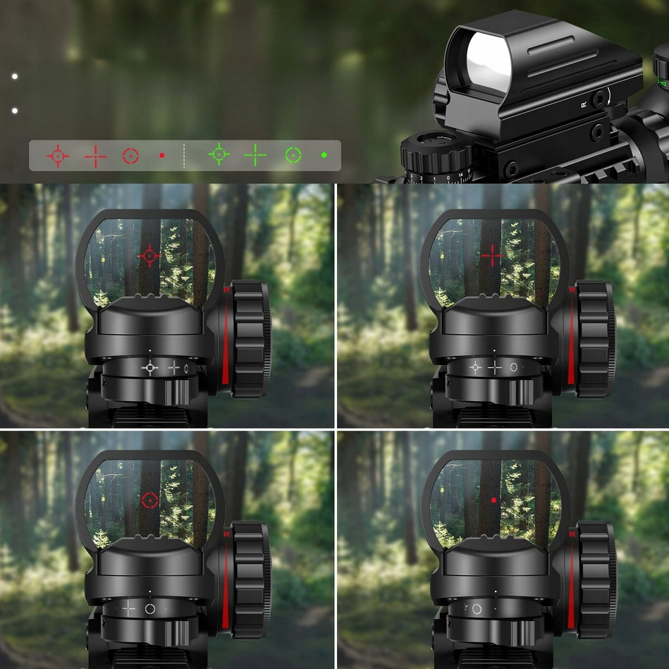MOUNTAIN GHOST® Luneta celownicza 3-9x32 celownik kolimator red dot czerwony zielony laser laserowy 3w1 - obrazek 4