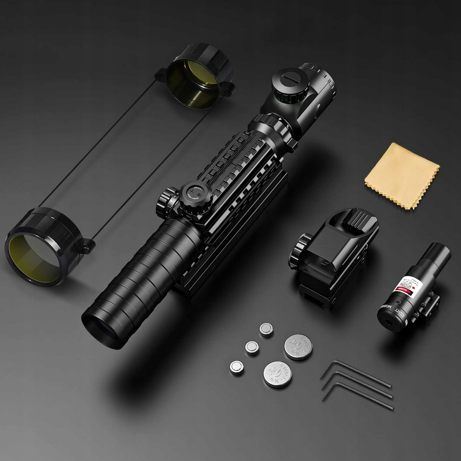 MOUNTAIN GHOST® Luneta celownicza 3-9x32 celownik kolimator red dot czerwony zielony laser laserowy 3w1 - obrazek 8