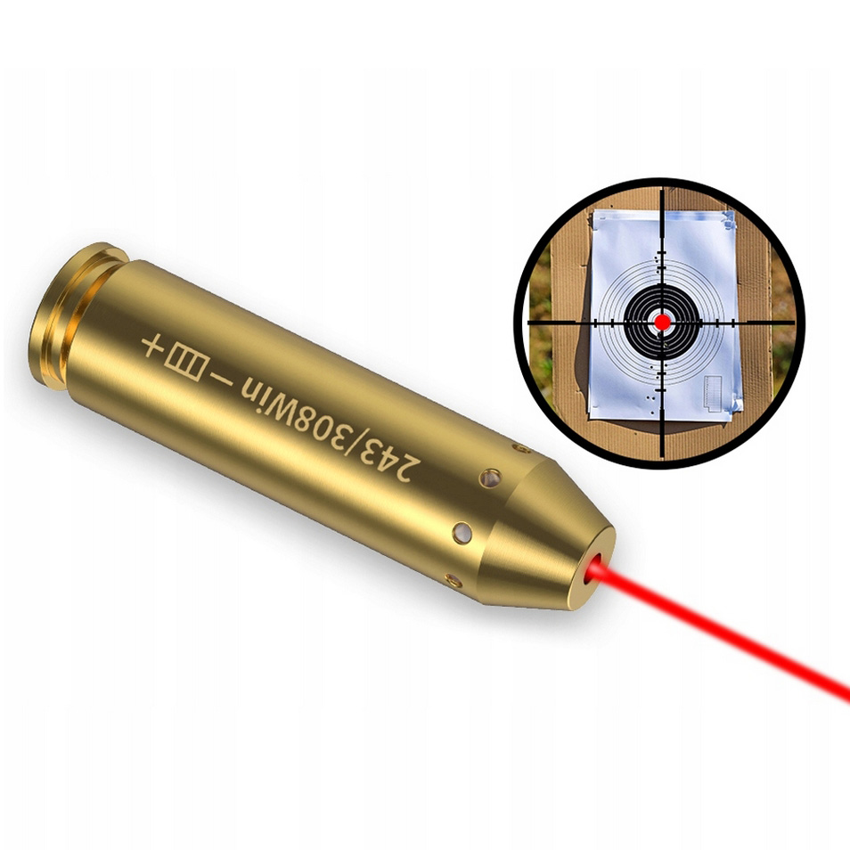 MOUNTAIN GHOST® Nabój laserowy do kalibracji lunety .308 .243 Win przystrzeliwania broni czerwony laser - obrazek 2