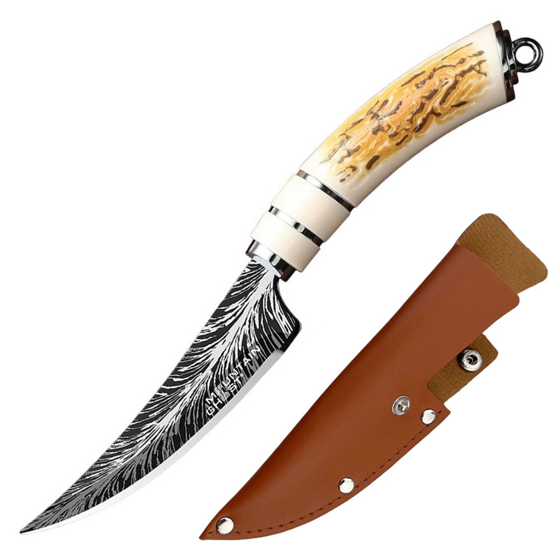 MOUNTAIN GHOST® Nóż myśliwski wojskowy turystyczny pokrowiec 22cm