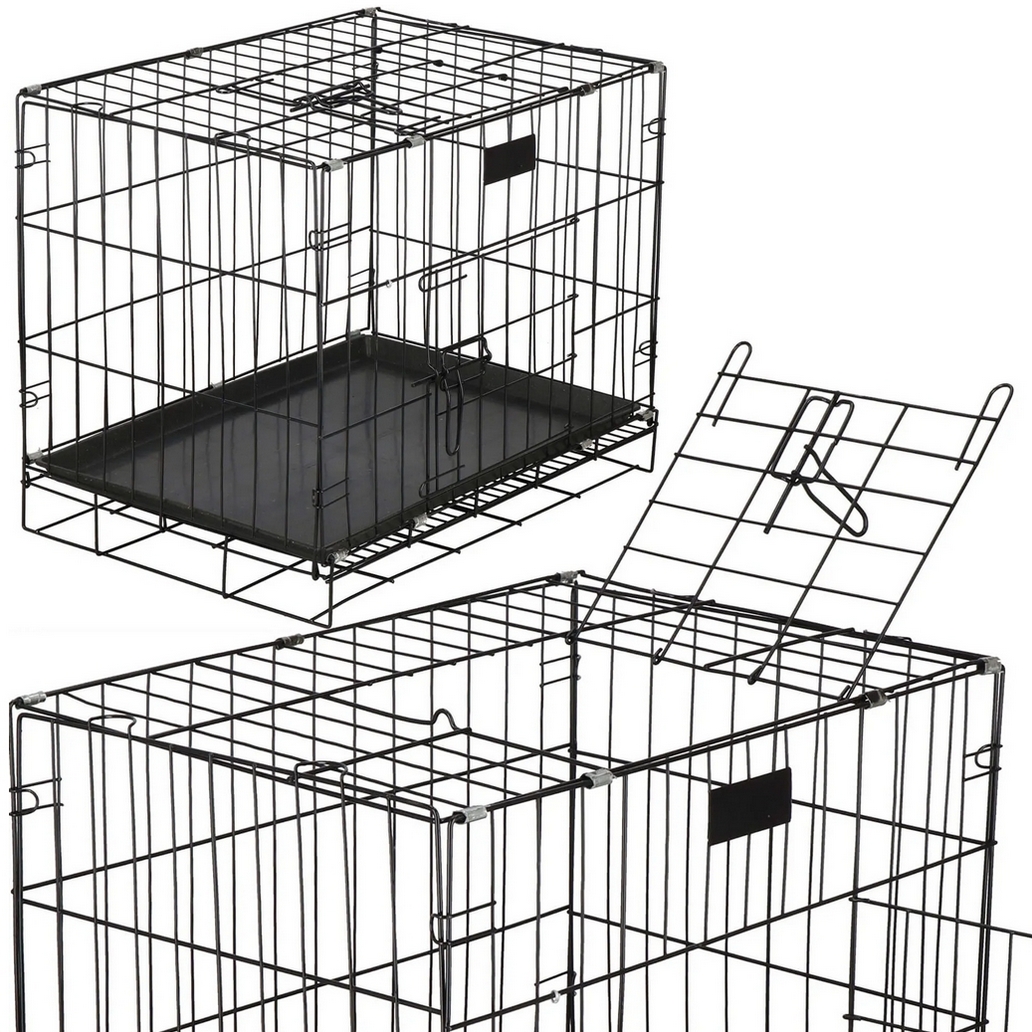 NUXIE® PREMIUM Klatka dla psa kennelowa metalowa kojec transporter dla zwierząt m 77cm - obrazek 2