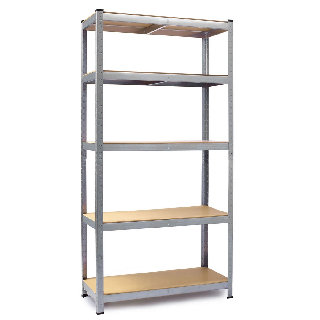 Regał metalowy magazynowy garażowy srebrny 5 półek 750kg 180x90x40 - obrazek 2