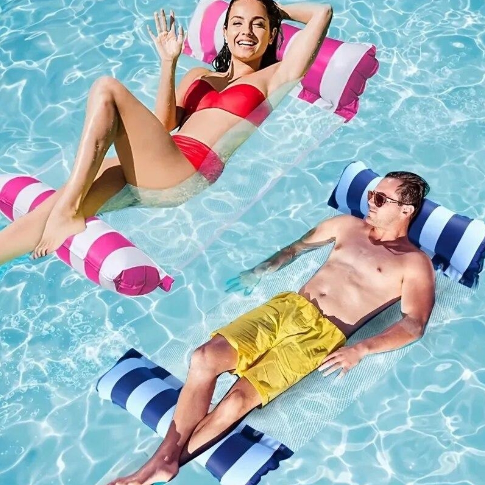 PLAYJOY Hamak wodny materac do pływania dmuchany do basenu fotel leżak plażowy 115x66cm - obrazek 6