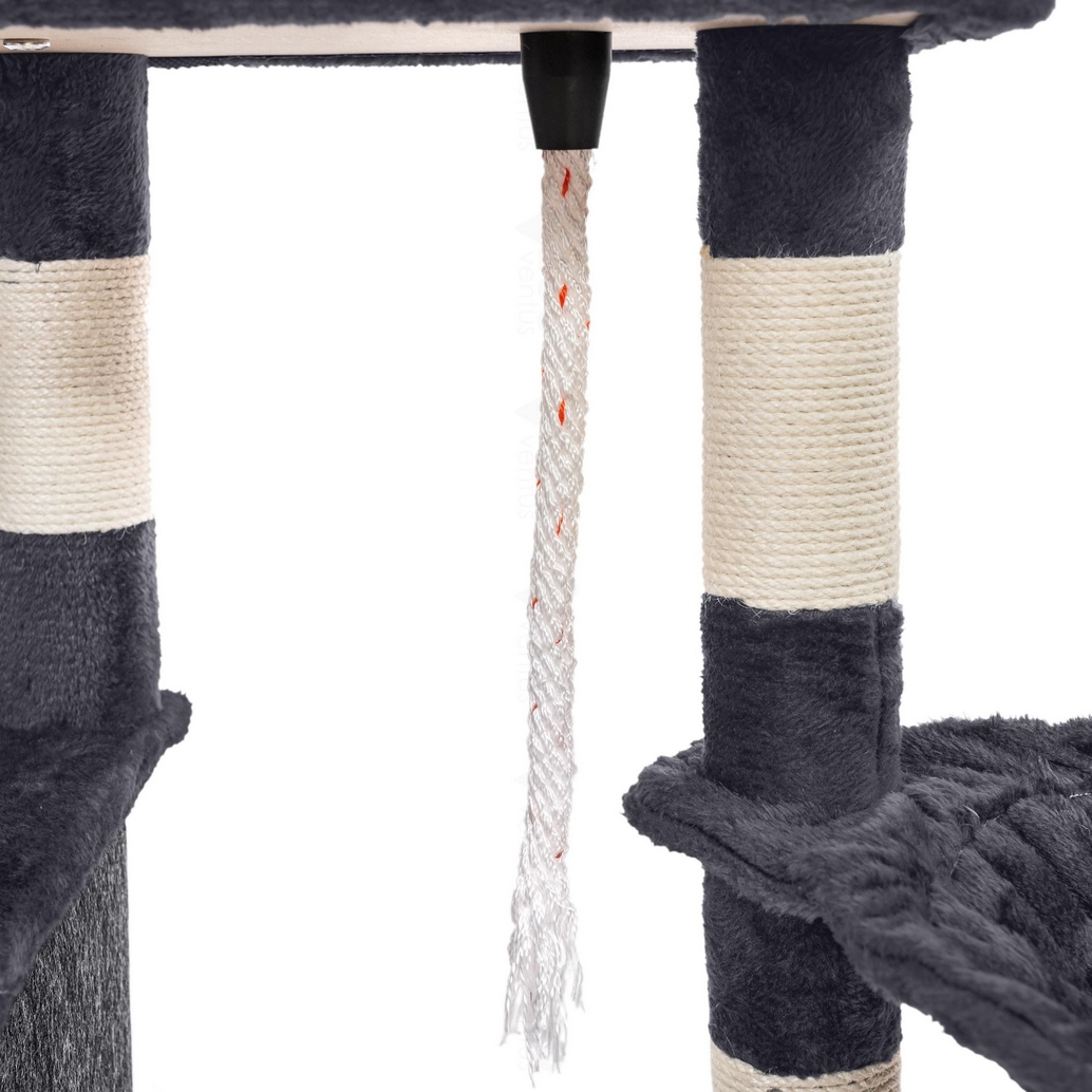 NUXIE PREMIUM® Drapak duży dla kota wieża drzewko legowisko domek z zabawkami 5 poziomów 110cm xl - obrazek 3