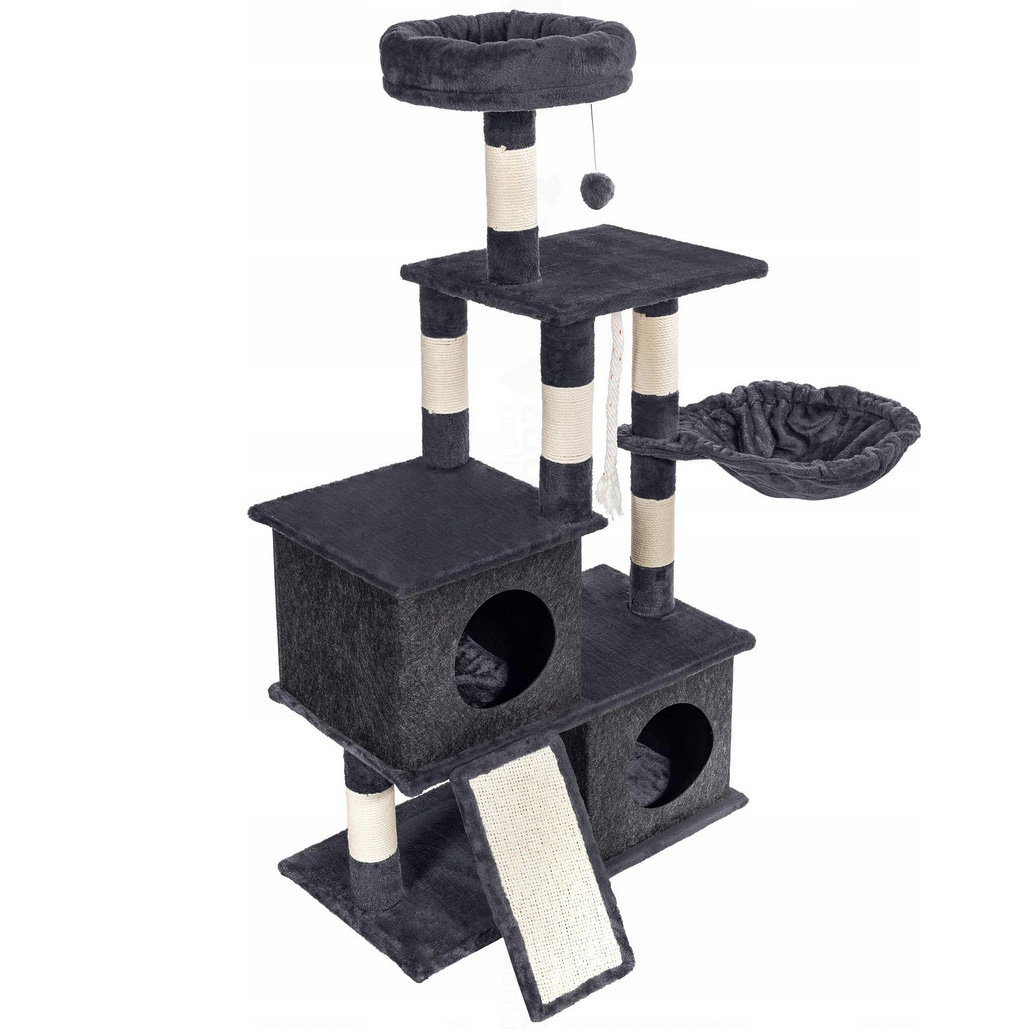 NUXIE PREMIUM® Drapak duży dla kota wieża drzewko legowisko domek z zabawkami 5 poziomów 110cm xl - obrazek 4
