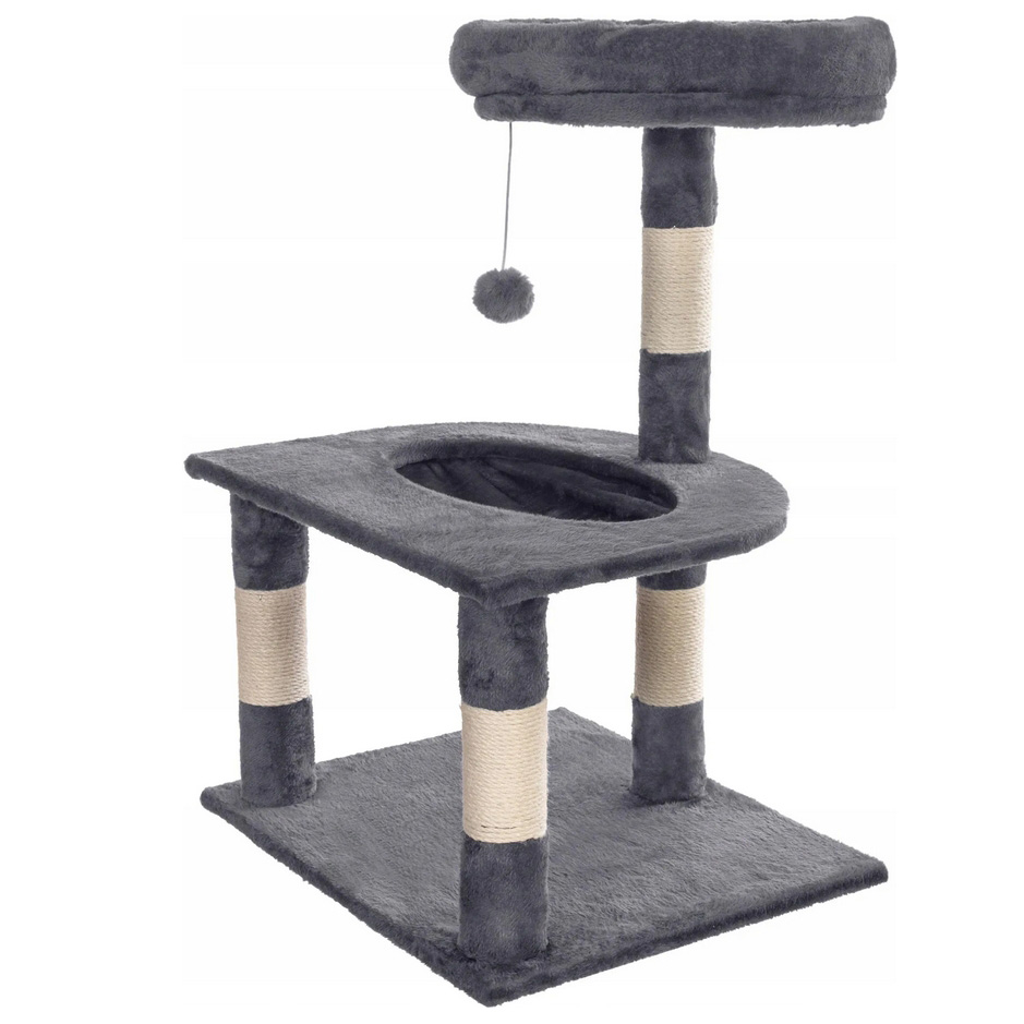 NUXIE PREMIUM® Drapak duży dla kota wieża drzewko legowisko domek z zabawkami 3 poziomy 70cm - obrazek 2