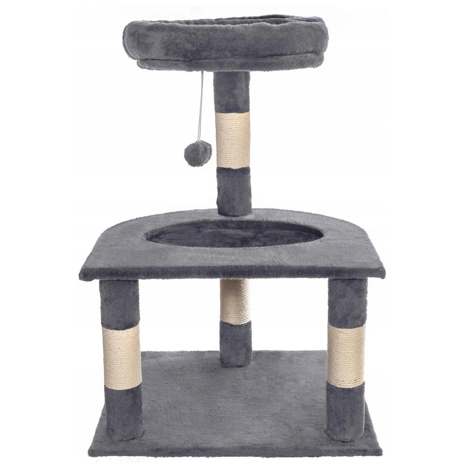 NUXIE PREMIUM® Drapak duży dla kota wieża drzewko legowisko domek z zabawkami 3 poziomy 70cm - obrazek 4