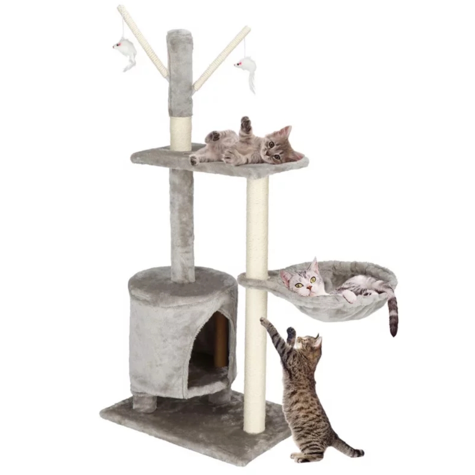 NUXIE PREMIUM® Drapak duży dla kota wieża drzewko legowisko domek z zabawkami 4 poziomy 110cm xl
