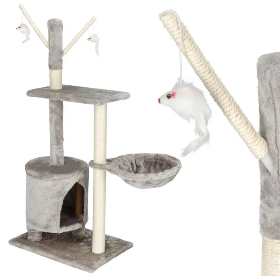 NUXIE PREMIUM® Drapak duży dla kota wieża drzewko legowisko domek z zabawkami 4 poziomy 110cm xl - obrazek 3