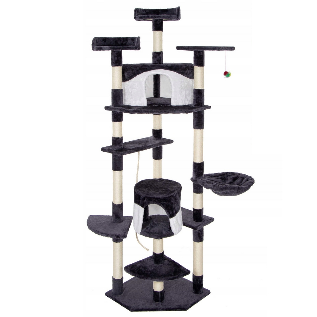 NUXIE PREMIUM® Drapak dla kota wieża drzewko legowisko domek z zabawkami 11 poziomów 203cm xxl - obrazek 8