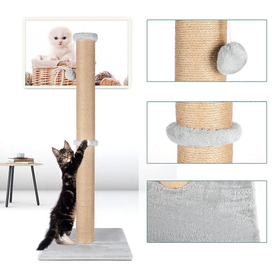 NUXIE PREMIUM® Drapak duży dla kota domek słupek z zabawkami 104cm xl - obrazek 3