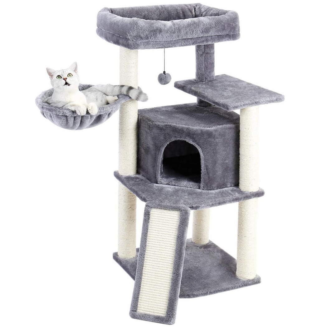 NUXIE PREMIUM® Drapak dla kota wieża drzewko legowisko domek z zabawkami 4 poziomy 106cm - obrazek 3