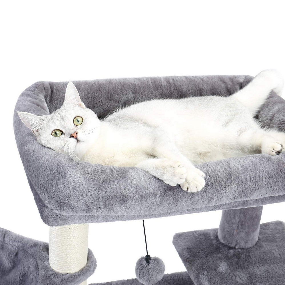 NUXIE PREMIUM® Drapak dla kota wieża drzewko legowisko domek z zabawkami 4 poziomy 106cm - obrazek 4