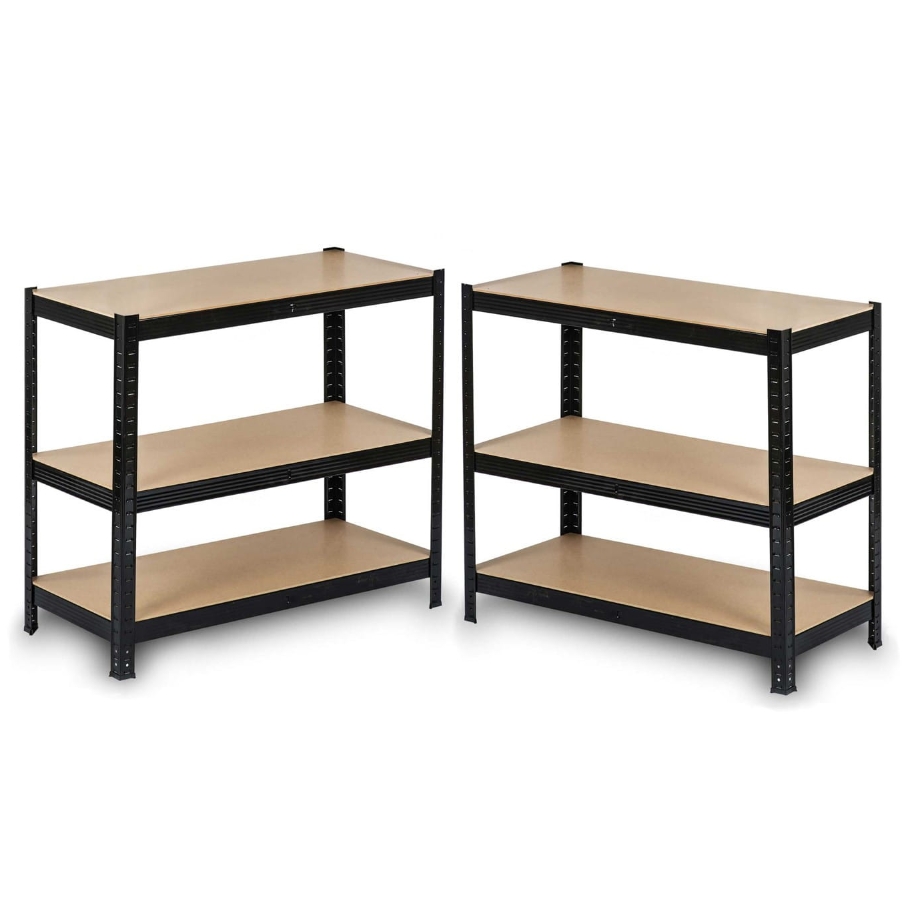 HÖGLER Regał metalowy magazynowy garażowy czarny 6 półek 1260kg 222x90x40 - obrazek 5