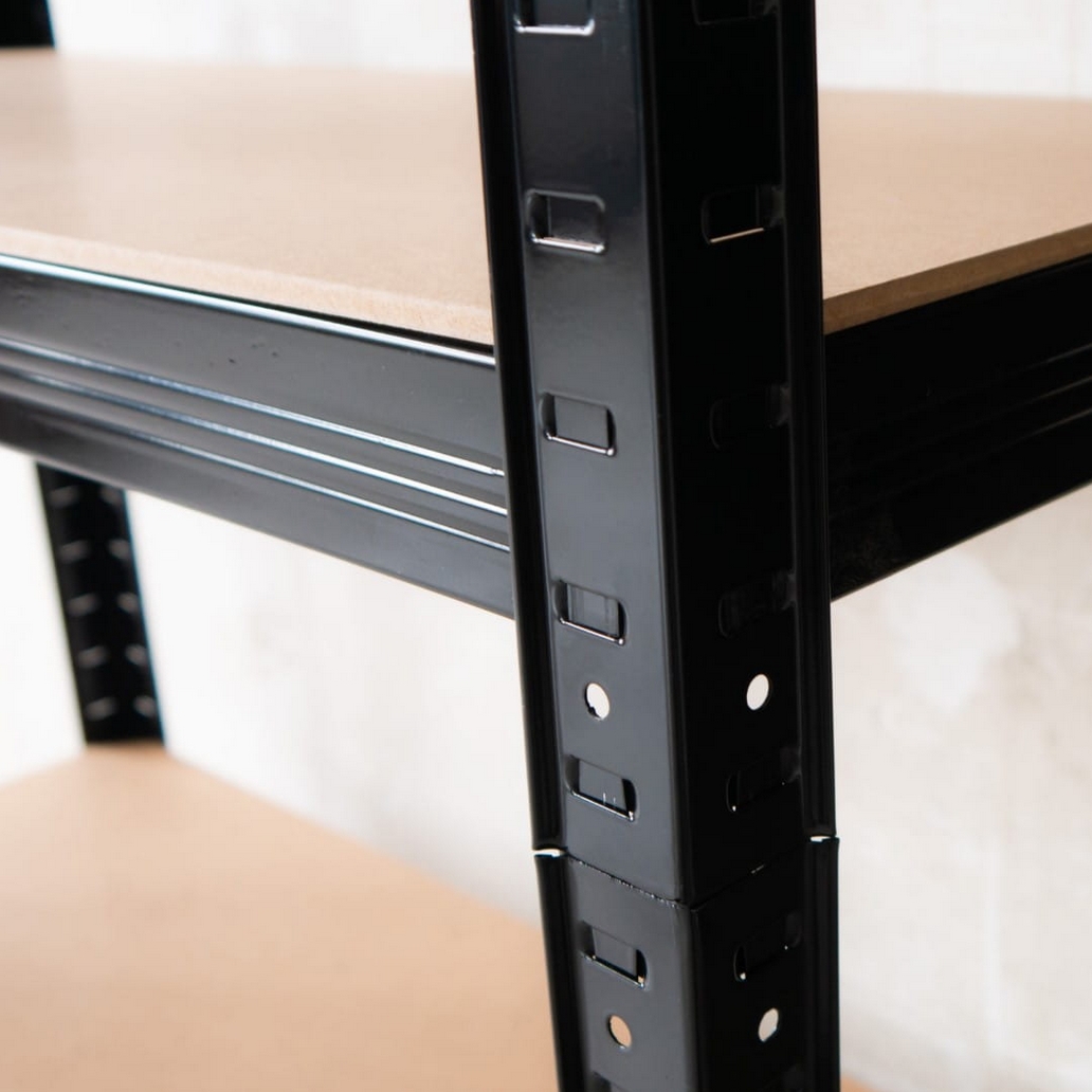 HÖGLER Regał metalowy magazynowy garażowy czarny 6 półek 1260kg 222x90x40 - obrazek 8