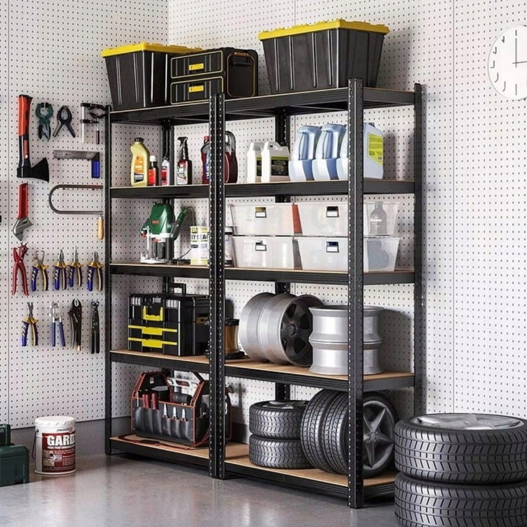HÖGLER Regał metalowy magazynowy garażowy czarny 6 półek 1260kg 222x90x40 - obrazek 12